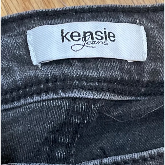 Kensie Black Washed Floral Embroidered Skinny Jeans Size 6/ 28 - Picture 4 of 6